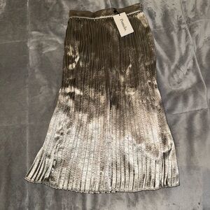 NWT Pomelo plated silver metallic skirt size xs
